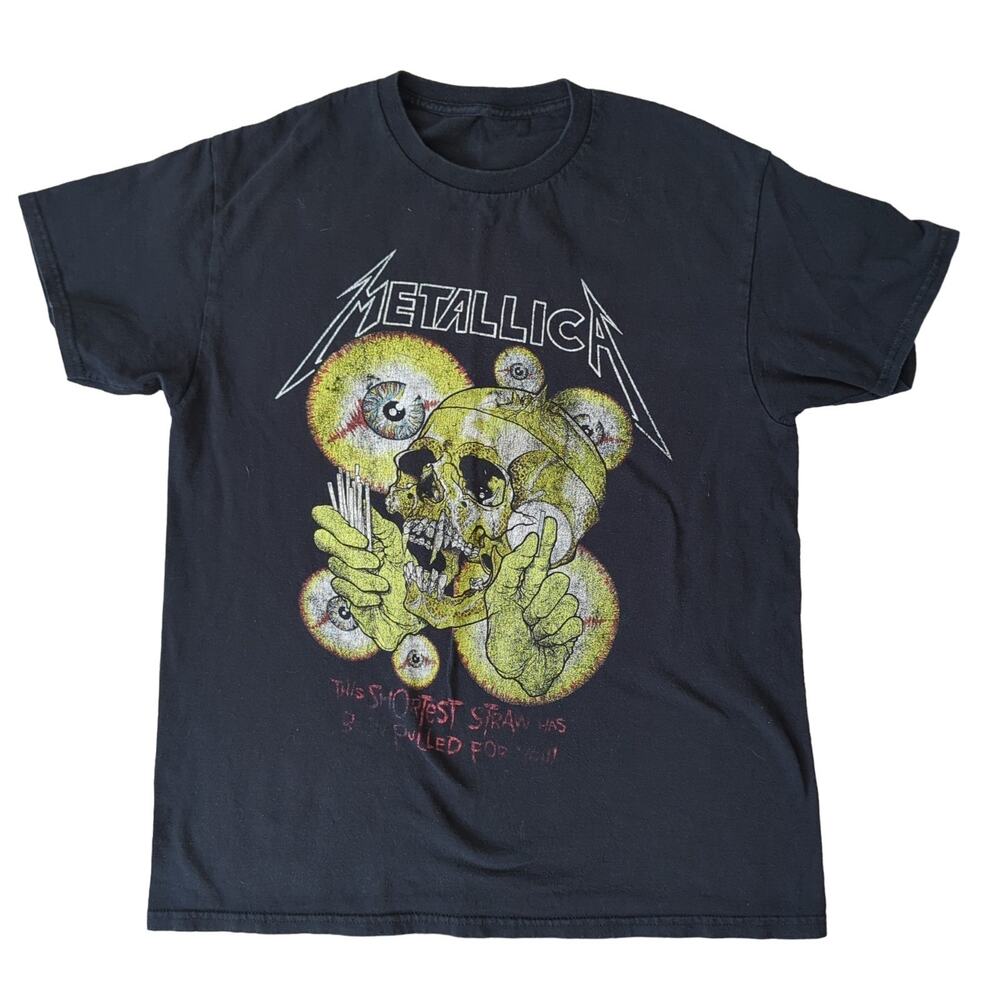 Vintage 80s 90s Double Sided Metallica Pushead "Shortest Straw" Concert Band Tee